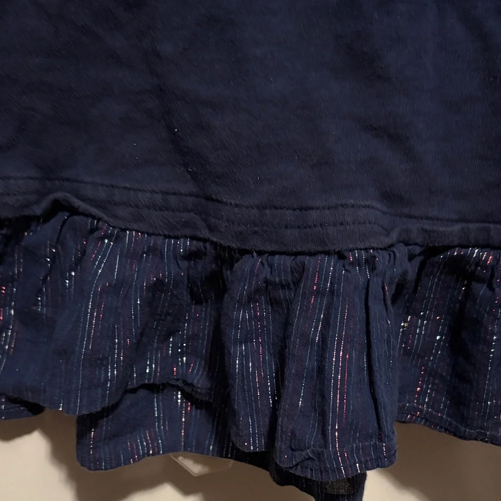 OshKosh B'gosh Navy Long Sleeve Ruffle Peplum Tee size 8